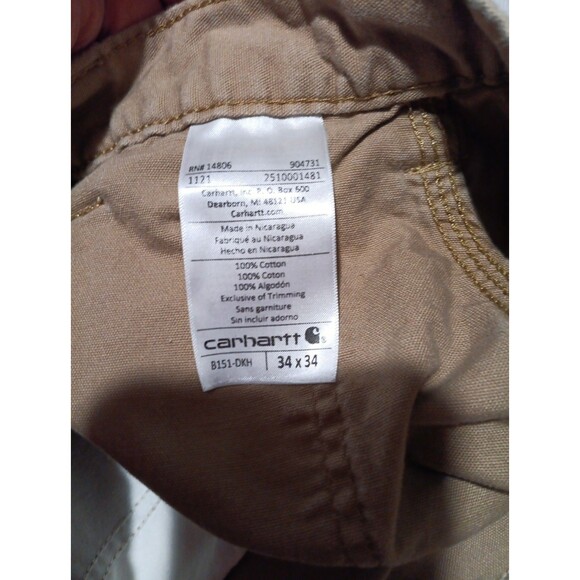 Carhartt Carpenter Pants Size 34(32)x34 Tan Brown Relaxed Utility Work Grunge - Picture 5 of 5